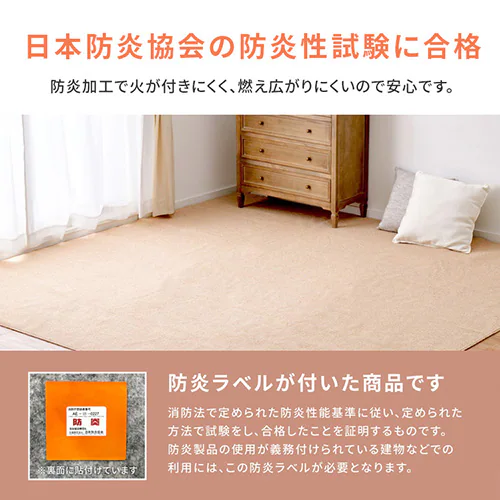 防炎加工の平織カーペット モーエン 江戸間4.5畳 600092645 ベージュ【時間指定不可】【プラザセレクト】_6