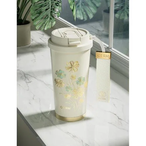 GERM クローバー タンブラー 500ml ストラップ付 白【プラザセレクト】_2