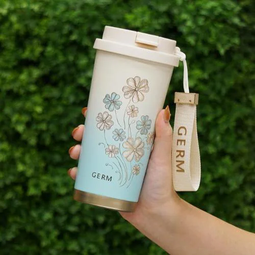 GERM クローバー タンブラー 500ml ストラップ付 白【プラザセレクト】_8