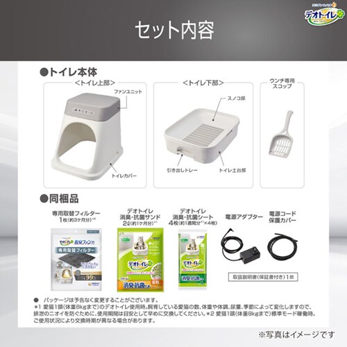 ユニ・チャーム デオトイレ脱臭ファン＋本体セット 猫トイレ システム