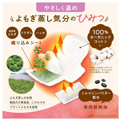 【5個セット】ウィズフェム よもぎ温座パット オーガニック6回分 やさしく温め(低温)タイプ【プラザセレクト】_12