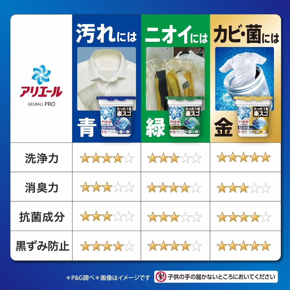 P&G アリエール ジェルボールプロ 部屋干し用 つめかえ 超メガジャンボ