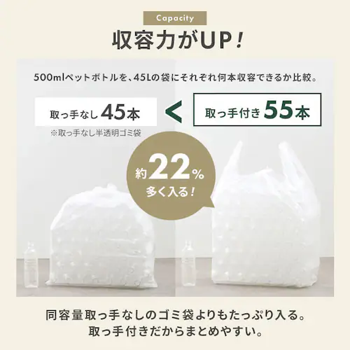 半透明ごみ袋45L 取手付 100枚 0.012mm _4