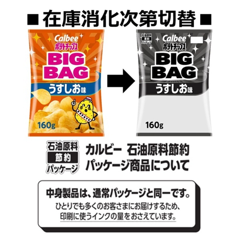 カルビー 【12袋】ビッグバッグポテトチップスコンソメパンチ 160g