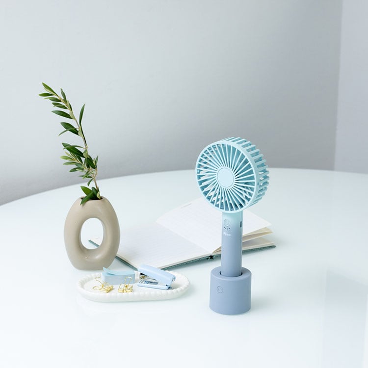 ハンディファン 小型扇風機 首振り iFan Pivo グラデブルー/グレー