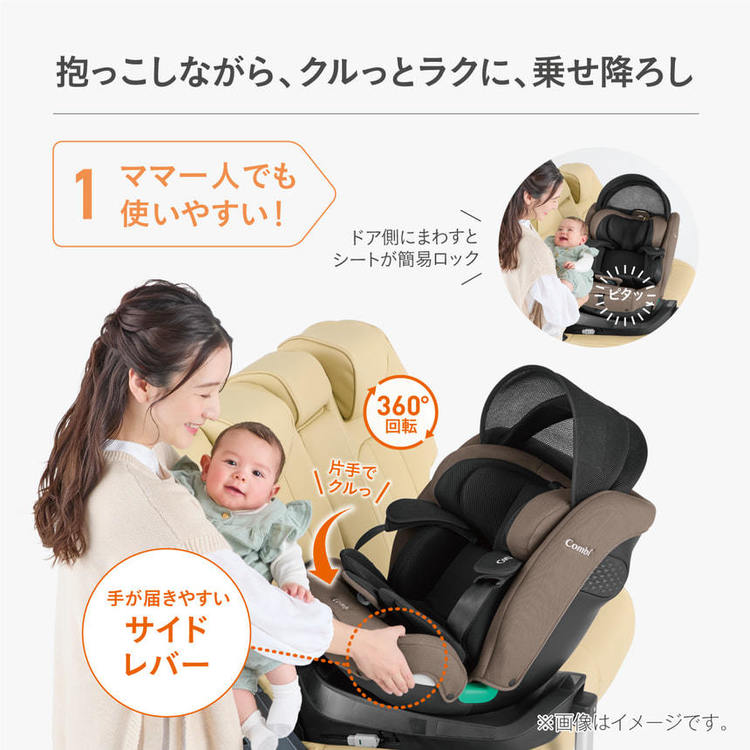 チャイルドシート ISOFIX 回転式 360度回転 新生児から4歳 R129適合