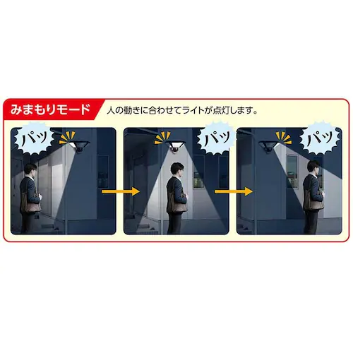 リモコン付センサーライト エルパ リモコン付ACセンサーライト3灯 ESL-W3003AC 防水 屋外 コンセント_6