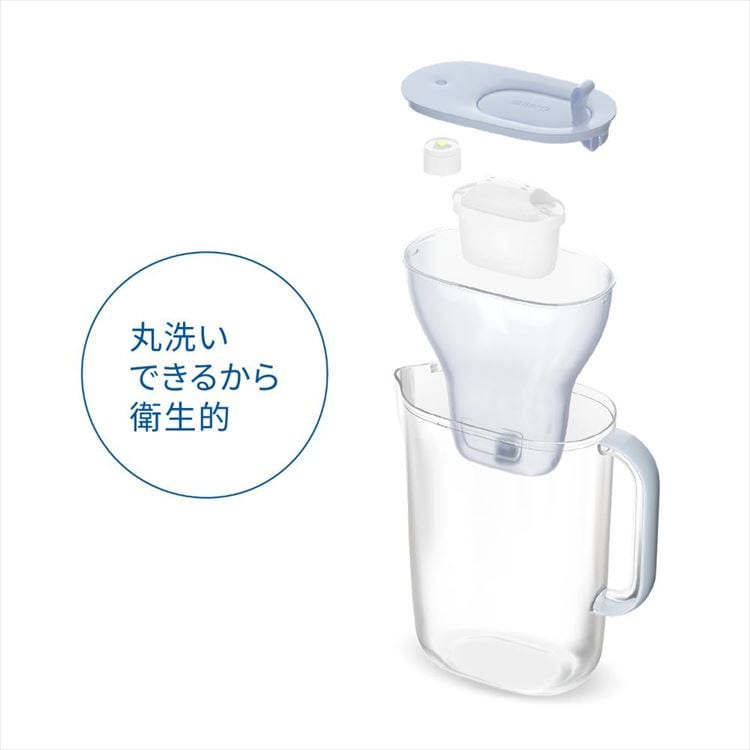 浄水器 ポット型+交換カートリッジ3個】 ろ過水容量:1.15L(全容量:2.2L