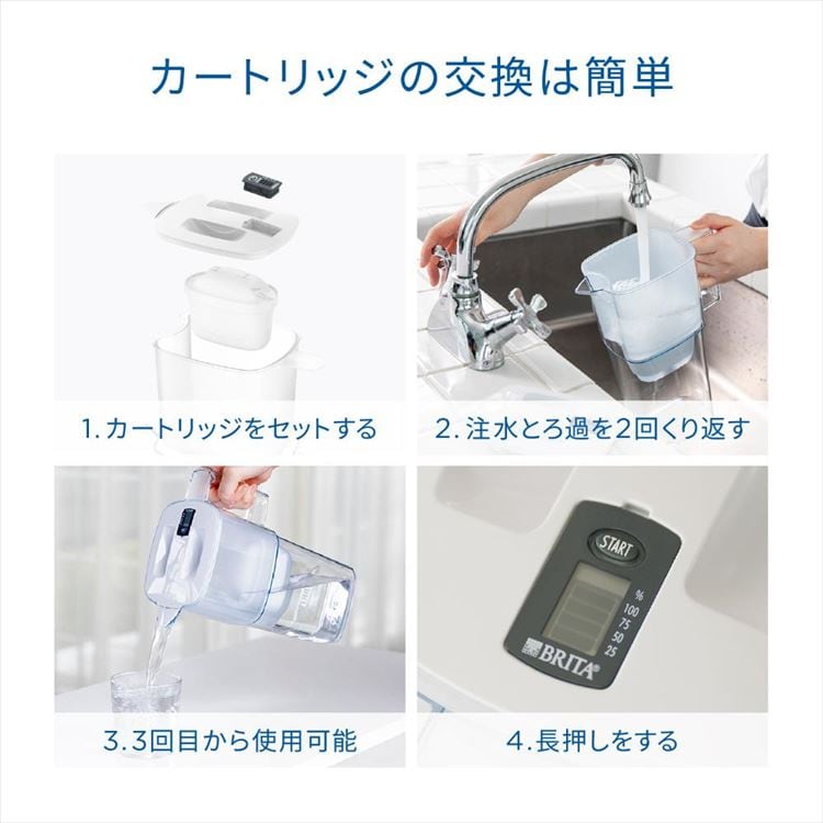 浄水器 ポット型 PFOS/PFOA除去試験済 ろ過水容量1.15L(全容量:2.4L