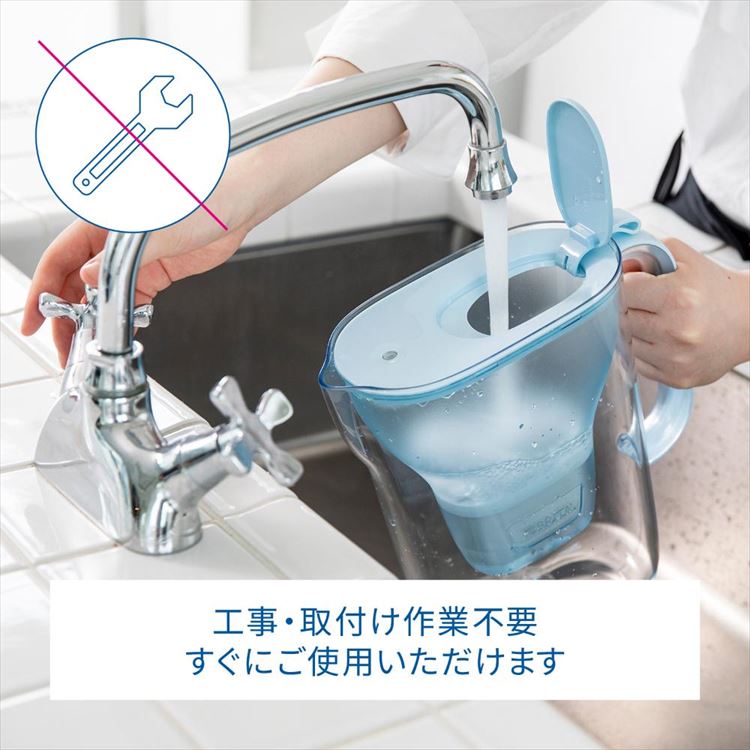 浄水器 ポット型 PFOS/PFOA除去試験済 ろ過水容量1.15L(全容量:2.4L