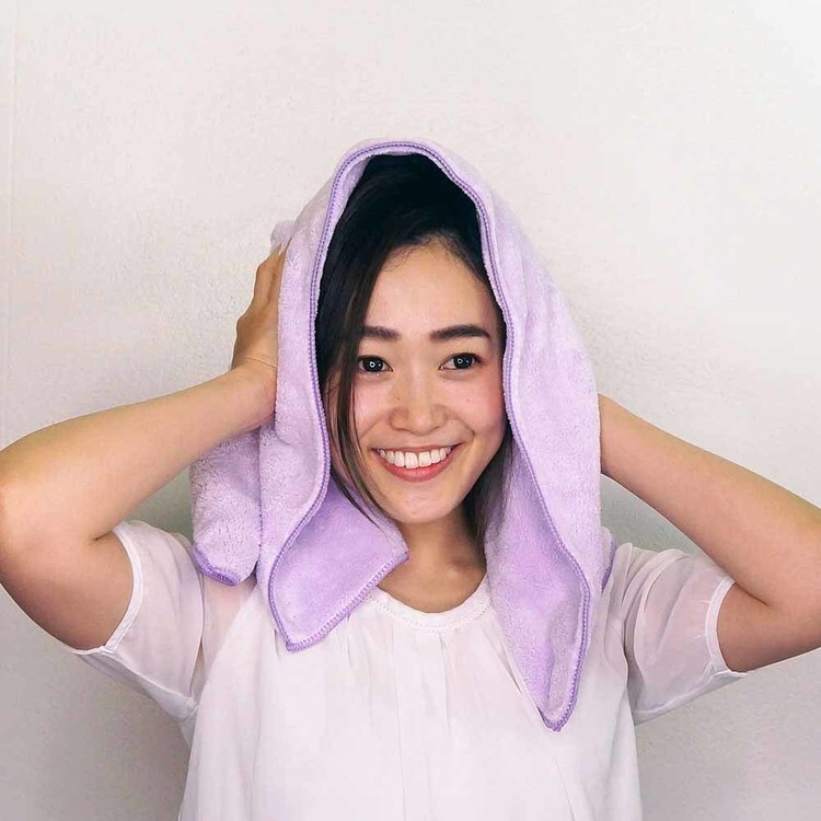 ハホニコ ハホニコ ヘアドライマイクロファイバータオル パープル