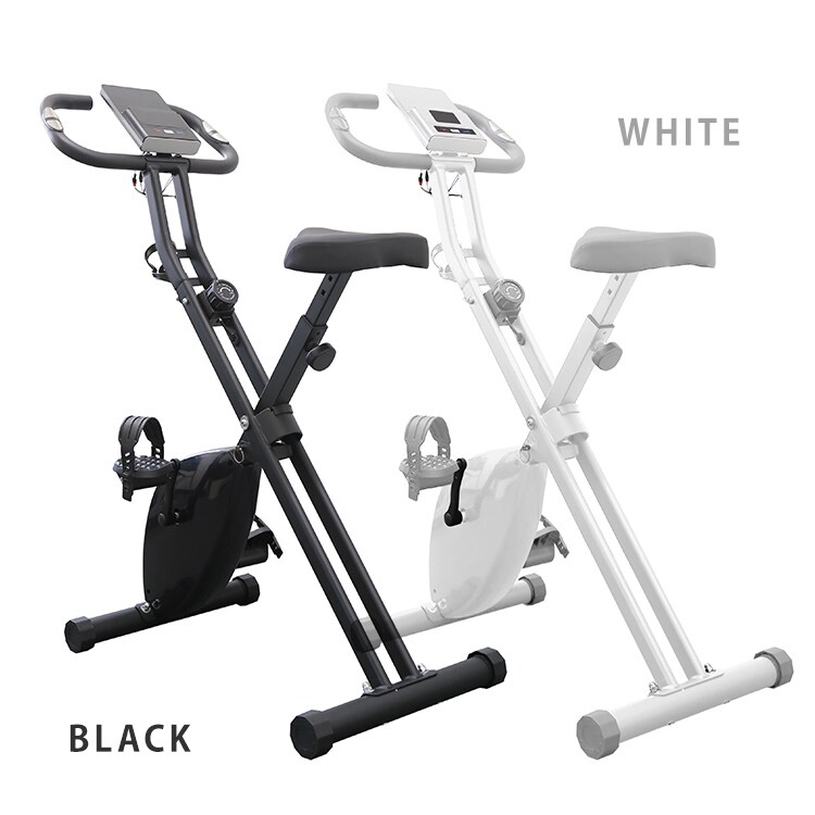 フィットネスバイク 16段階負荷 折りたたみ式 静音 ベルソス ブラック