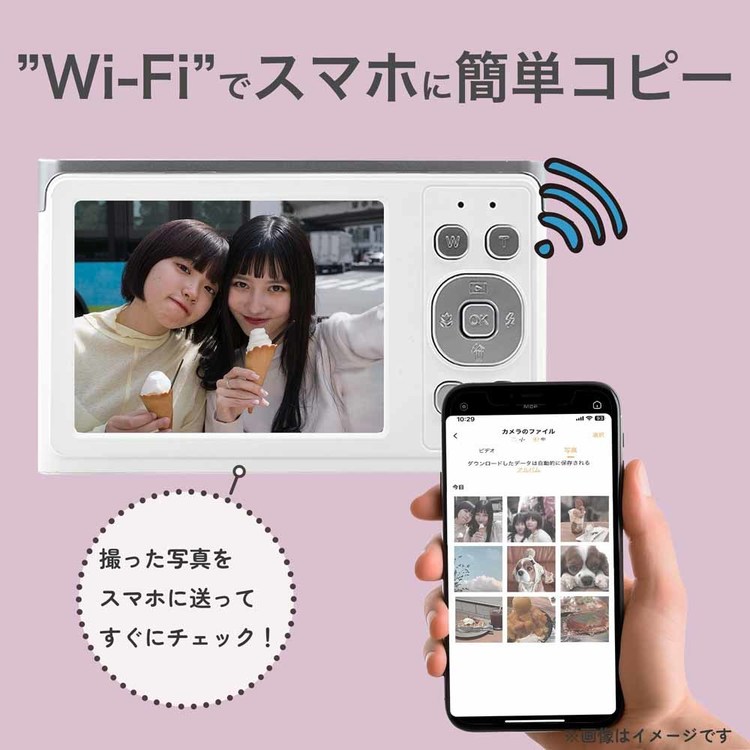 慶洋エンジニアリング WIFIデジタルカメラ AN-DC003(WH) スノー