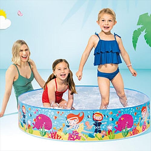 プール ビニールプール 丸型 小さい 子供用 122×122 INTEX スノーケルファンスナップセットプール_2