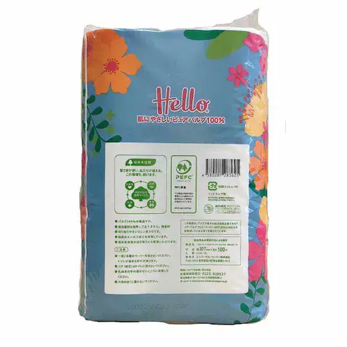 ユニバーサル・ペーパー ハロー トイレットペーパー シングル 2倍巻き100m 12ロール 8367 【プラザセレクト】_4