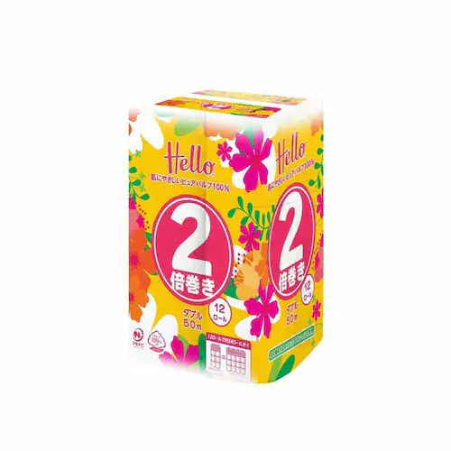 ユニバーサル・ペーパー ハロー トイレットペーパー シングル 2倍巻き100m 12ロール 8367 【プラザセレクト】_6