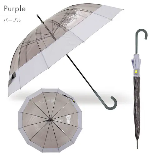 傘 雨傘 クリアアンブレラ 12本骨 小川 52342 ベージュ【プラザセレクト】_3