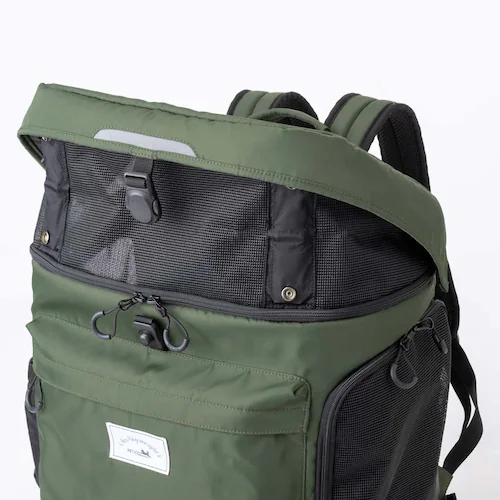ペットキャリー リュック 耐荷重10s ティーアンドエス PETiCO Hug 3002 カーキ 小型犬 電車 通院 犬 猫_5