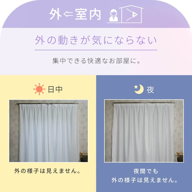 レースカーテン 2枚組 遮熱 遮像 UVカット 幅100cm×丈118cm 7282255
