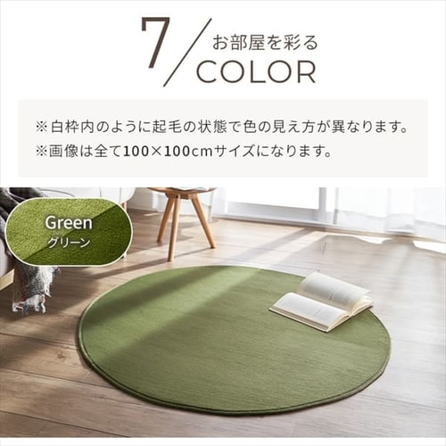 ラグ フランネルラグ 円形 抗菌防臭 防ダニ加工 140cm×140cm ブラウン