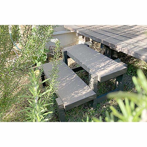 旭興進 人工木手すり付き2段ステップ アッシュブラウン aks39880【代引き不可】_4