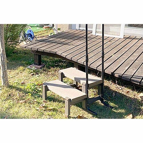 旭興進 人工木手すり付き2段ステップ アッシュブラウン aks39880【代引き不可】_5