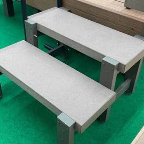 旭興進 人工木手すり付き2段ステップ アッシュブラウン aks39880【代引き不可】_8