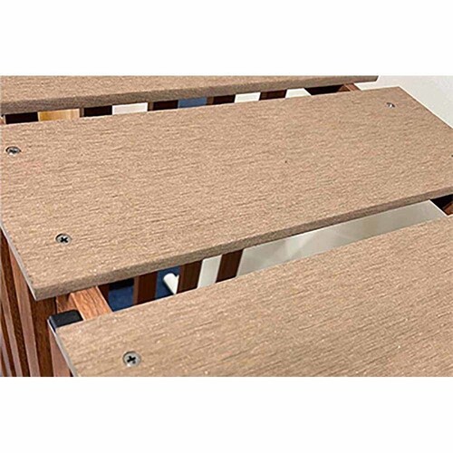 旭興進 木目調 出格子風 人工木アルミ室外機カバー1080 チェリー aks-40541【代引き不可】_4