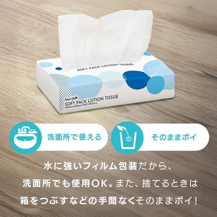 30個セット】保湿ティッシュ 240枚(120組)5個パック×6個セット 7286990