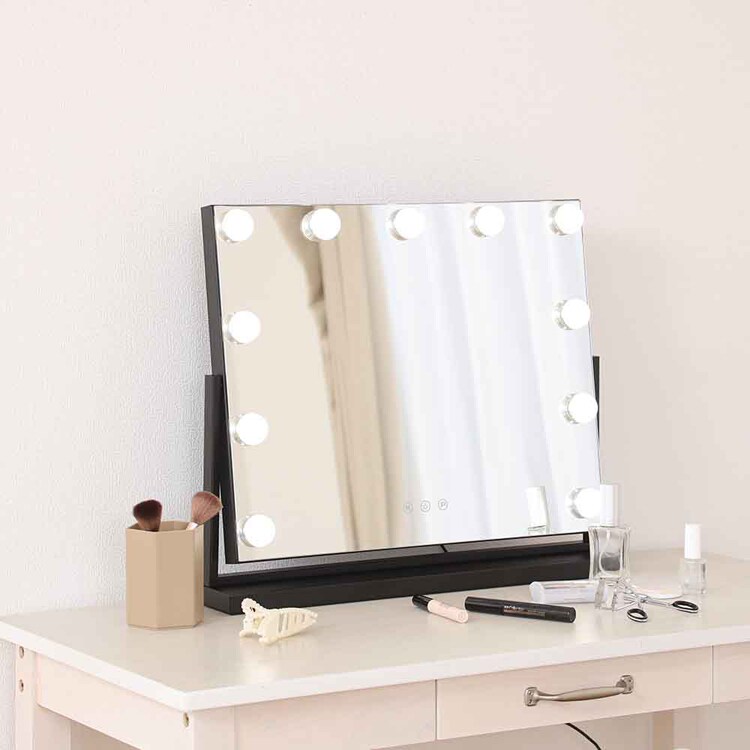シルバー LEDライト付きドレッサーミラー 大型鏡915x670x150mm Amazon.co.jp: Susire 洗面所 鏡 大型 女優ミラー 壁掛け ドレッサー