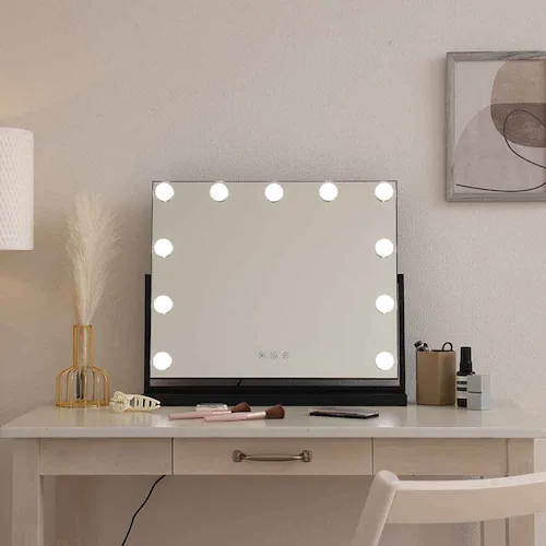 女優ミラー 卓上 LEDライト付き 3段階調光 ドレッサー ミラー 大型 鏡 化粧ミラー 【プラザセレクト】_18