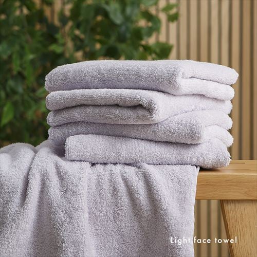ボリューム吸水 フェイスタオル 5枚セット ライトグレー【プラザ