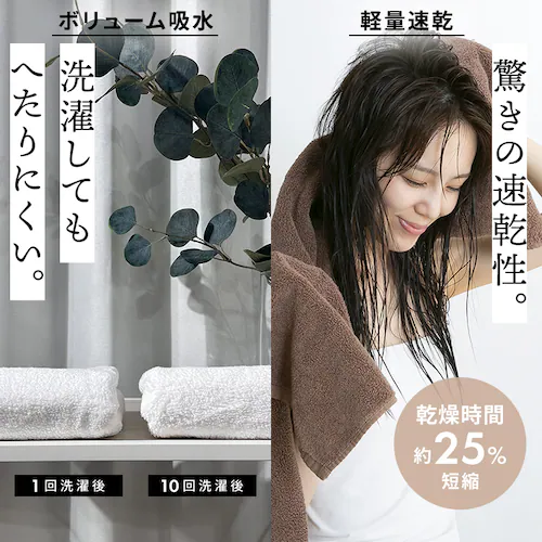 軽量速乾 フェイスタオル 1枚 チャコール_7