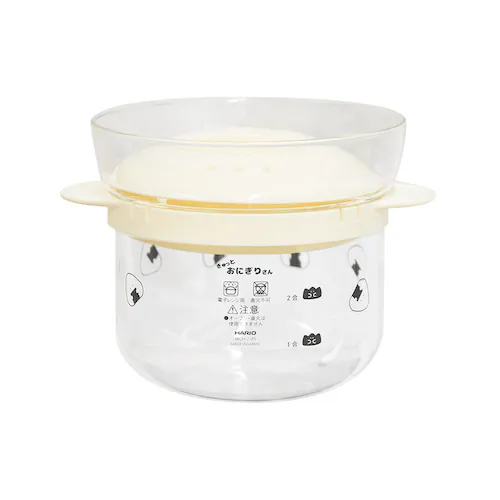 ぎゅっとおにぎりさん ガラスのレンジご飯釜 47545. レッド【プラザセレクト】_4