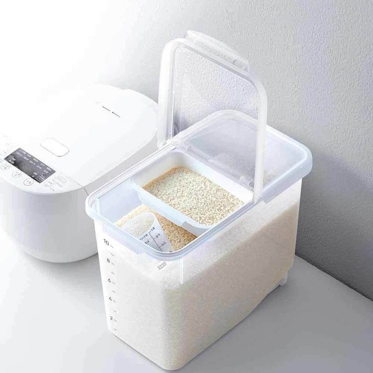 アスベル 密閉米びつ12kg（パッキン付） ホワイト A7512 7292990