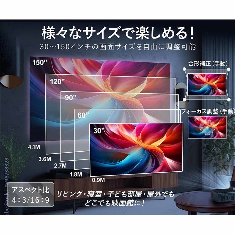 ダイニチ電子 コンパクトプロジェクター ブラック WPJ-S400 7293303