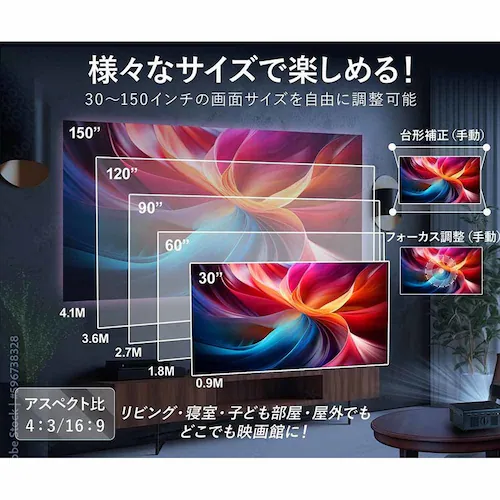 ダイニチ電子 コンパクトプロジェクター ブラック WPJ-S400 【プラザセレクト】_8