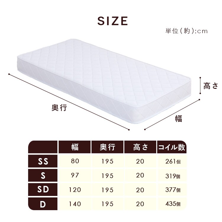ボンネルコイルマットレス20cm シングル／ブラック 7294050 │アイリス