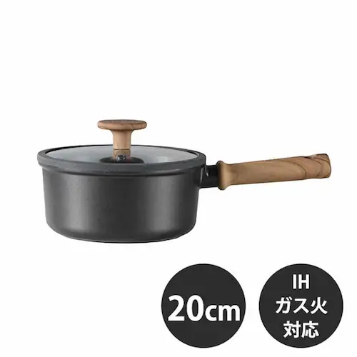 カローテ 片手鍋 ソースパン 18cm IH ガス火対応 ガラス蓋付 ブラック NM-5107 NM-5107 片手鍋ソースパン18cm【プラザセレクト】_5