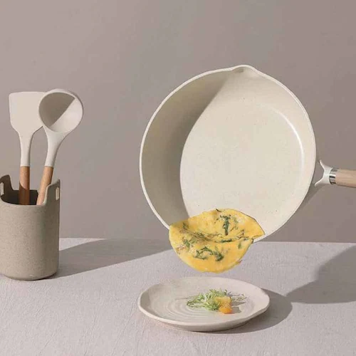 カローテ フライパン 深型 26cm ディープパン IH ガス火対応 アイボリー NM-5003 COSY-ICE ベストコ NM-5003 深型ディープパン20cm【プラザセレクト】_3