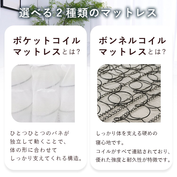 ベッド マットレス付き ポケットコイル20cm シングル フレーム