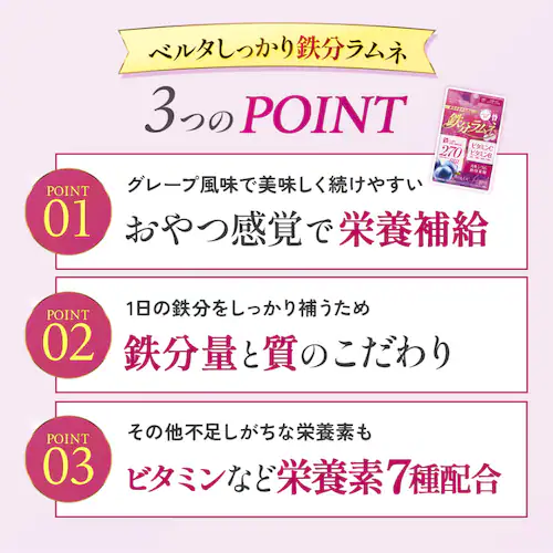 ベルタ 【鉄分補給】ベルタっかり鉄分ラムネ 【プラザセレクト】_3