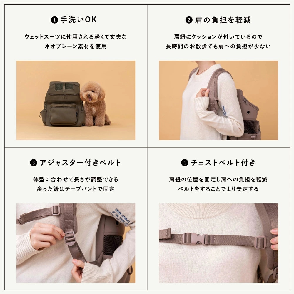 CITYDOG ペットリュック ネオプレーンパックキャリー-R-アイスグレー
