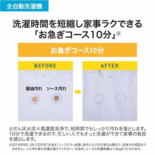 Haier ����@ 5.5kg �C���o�[�^�[ JW-UD55B(W) �z���C�g_11