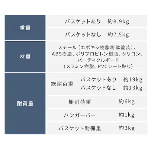 突っ張りランドリーラック バスケットあり ブラック×ウォールナット_6