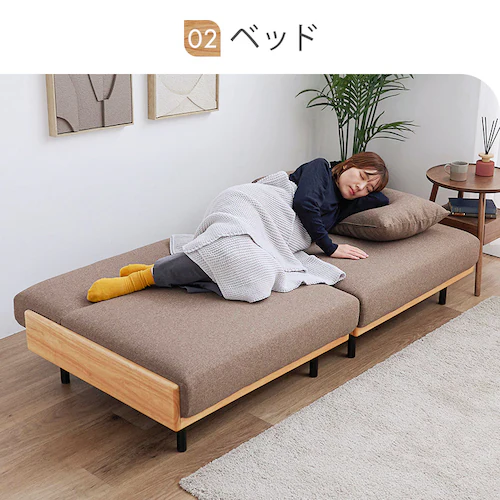 リクライニングソファベッド B2524 ホワイト【プラザセレクト】_7