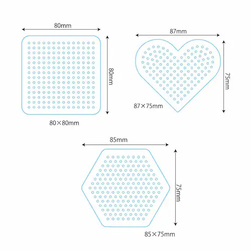 カワダ パーラービーズ プレートセットS 四角形と六角形とハート型(透明) 80-30029 【プラザセレクト】_3