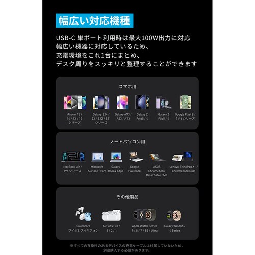 Anker �A���J�[ Prime Charger�i200W�C 6 �|�[�g�C GaN�j �u���b�N A2683N41 _6