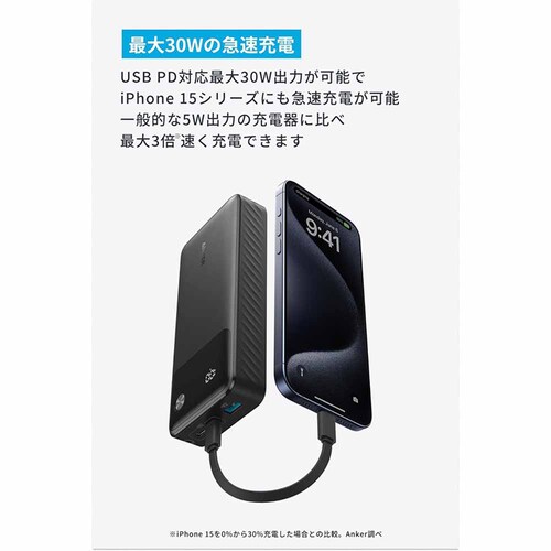Anker アンカー Power Bank(20000mAh, 30W) A1384N21 ホワイト【プラザセレクト】_6