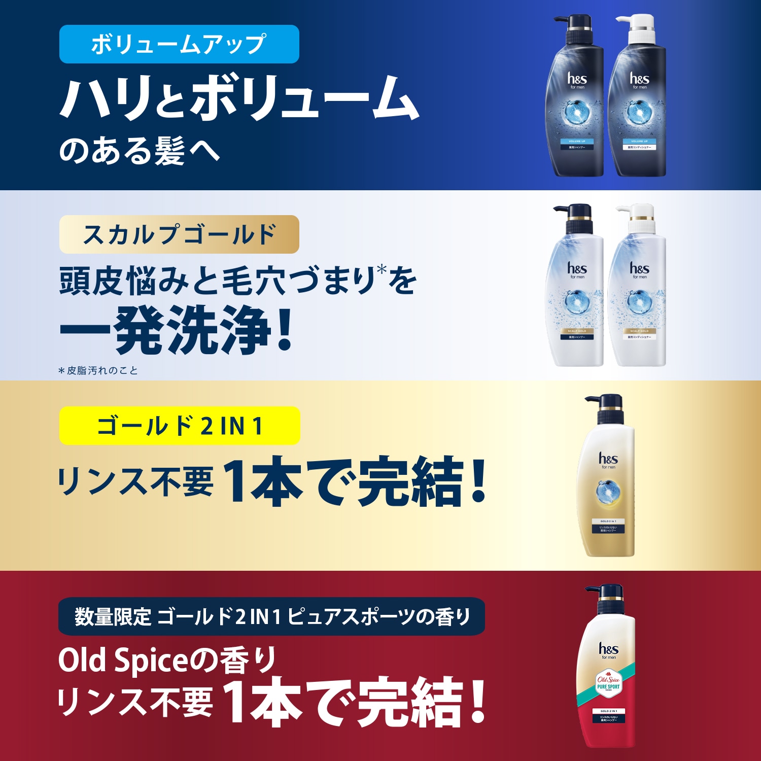 P&Gジャパン合同会社 【12個セット】h&s for men ゴールド2in1